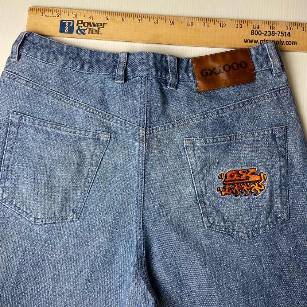 GX1000 Barrel Leg Denim Jeans Size 32 Light Wash Skate Streetwear